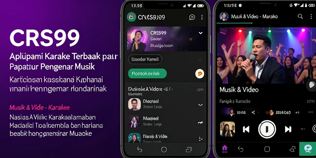Antarmuka aplikasi CRS99 dengan fitur karaoke interaktif.