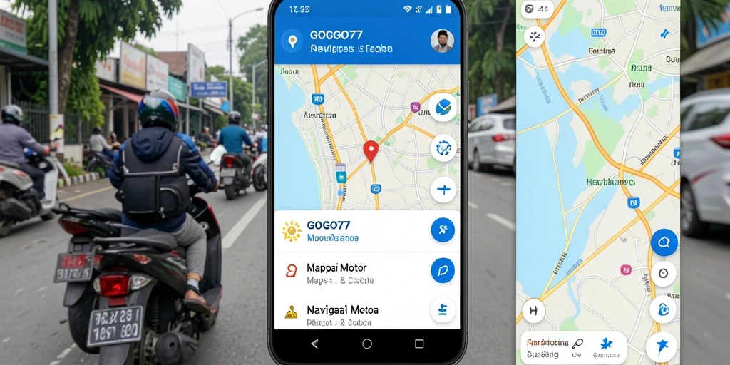 Antarmuka GOGO77 yang intuitif dan informatif untuk navigasi motor.