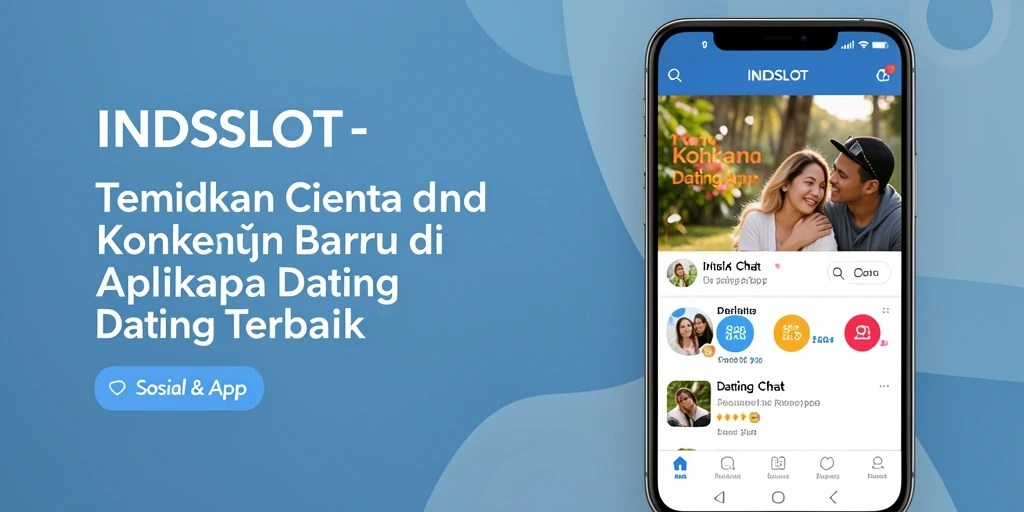 Antarmuka utama aplikasi INDSLOT menampilkan fitur kencan yang menarik.