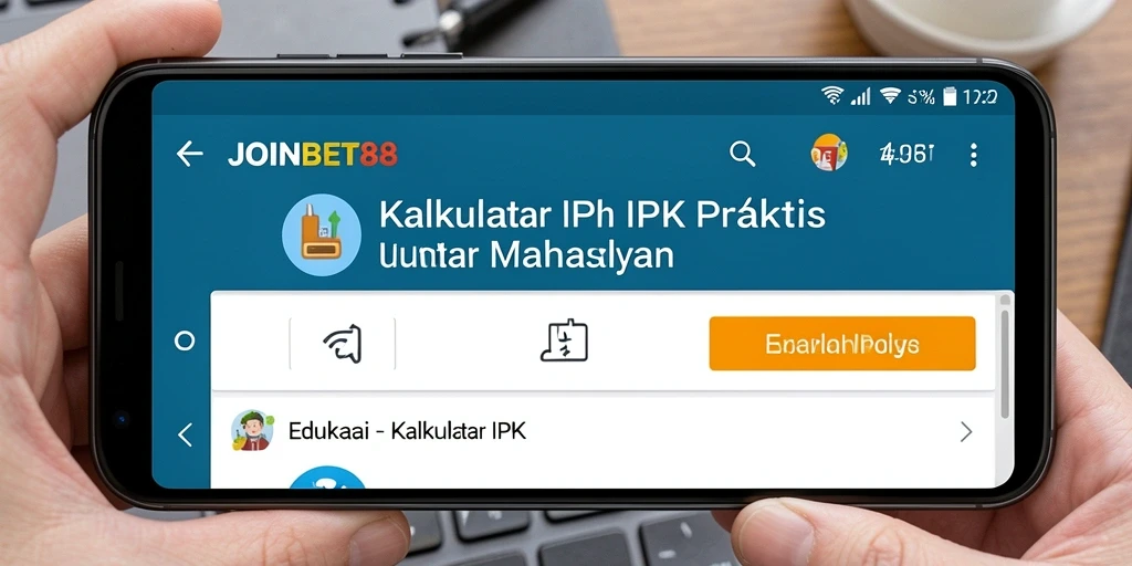 Antarmuka aplikasi JOINBET88 untuk Kalkulator IPK yang ramah pengguna.