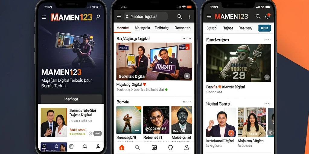 Antarmuka MAMEN123 yang modern dan informatif.