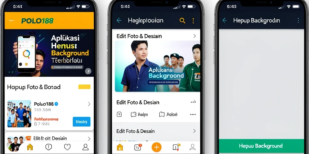 Antarmuka pengguna aplikasi POLO188 untuk fitur Hapus Background.
