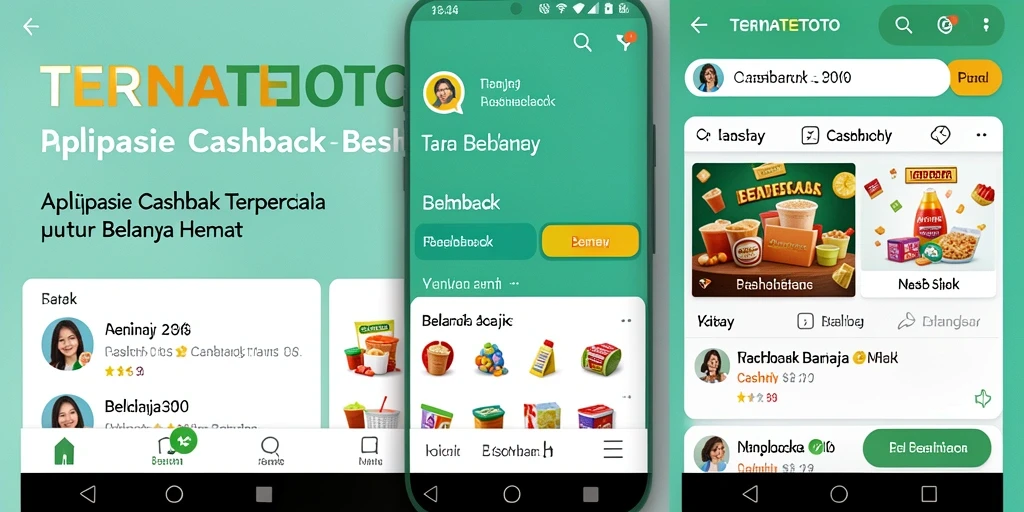 Tampilan antarmuka aplikasi TERNATETOTO dengan penawaran Cashback.